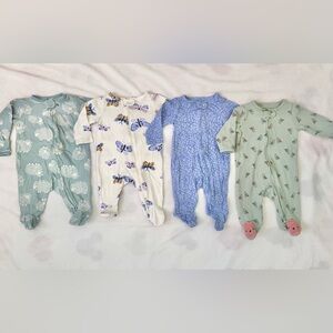Carter’s Baby Girl footed Pajamas Bundle/lot 0-3M